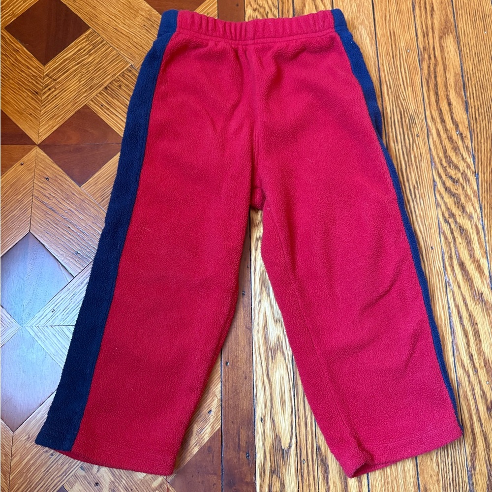 Red and Blue Fleece Kids Pants, 3T